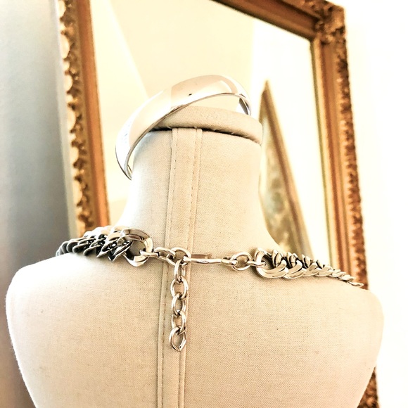 Vintage Signed Monet Silver Necklace & Bangle - Picture 2 of 16